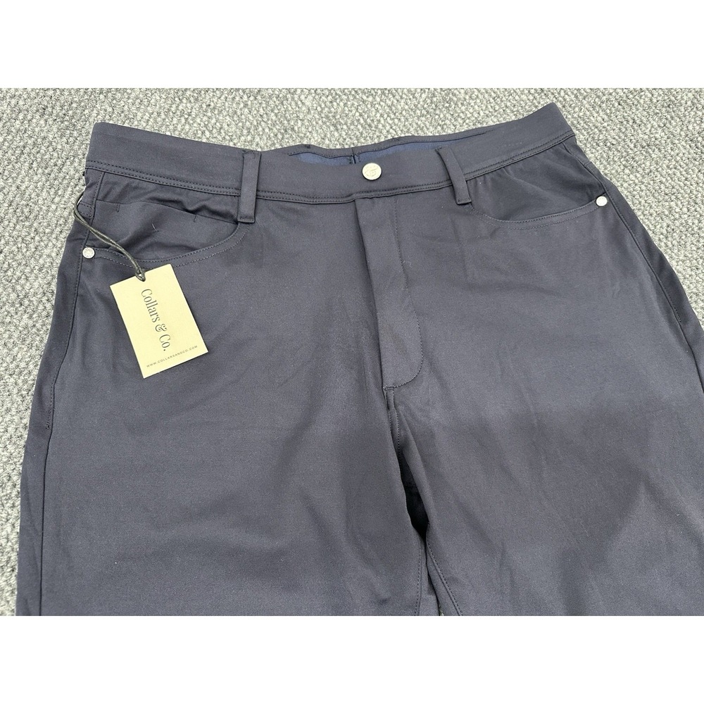 Collars & Co Men's 36x30 CEO Tech Pull On Pants Chino Navy Blue Stretch - New - Picture 3 of 14
